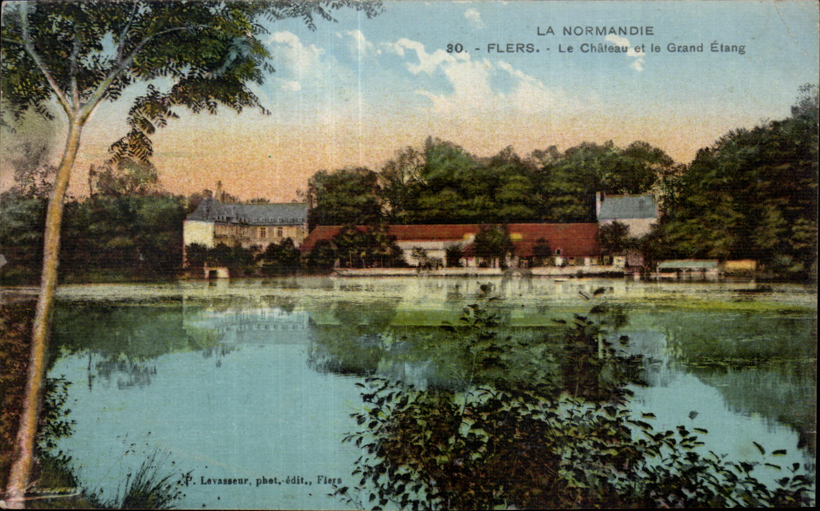 CPA Flers La Normandie le Chateau et le Grand Etang