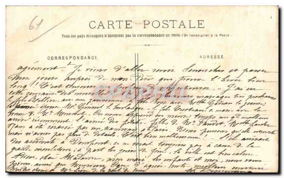 CPA Domfront (Orne) Tombeau de Guillaume de Talvas — Rückseite