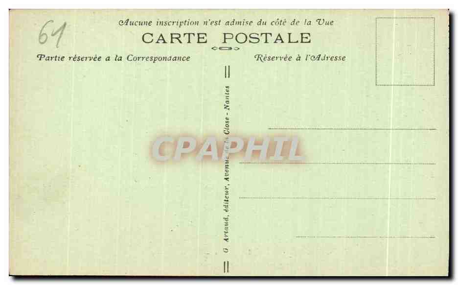 CPA Domfront Entree du Jardin Public et Donjon La cite a ete demantelee par ordre de Henri IV — Rückseite