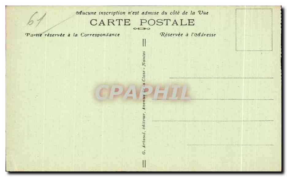 CPA Domfront Vue du Quartier de la Gare prise du Tertre Chapon Cette Ville ets situee sur une colline du Bocage Normani — Rückseite