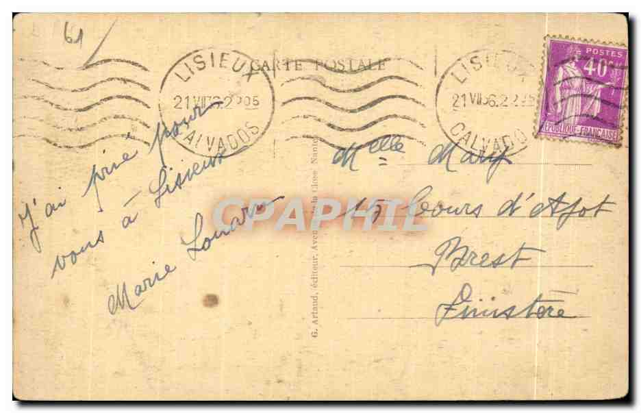 CPA Domfront (Orne) L Eglise Le Maitre Autel — Rückseite