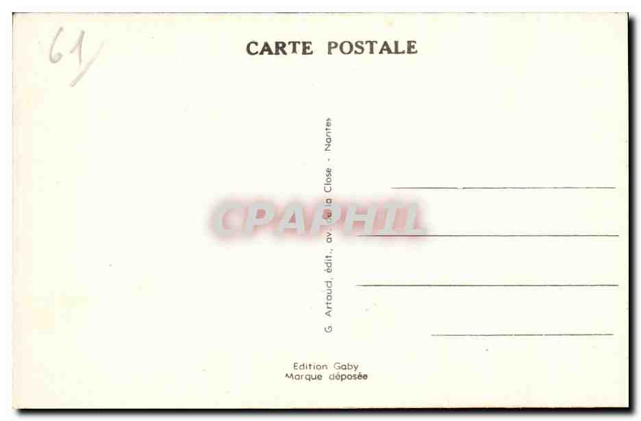 CPA Domfront (Orne) Cascade de la Fosse Arthour — Rückseite