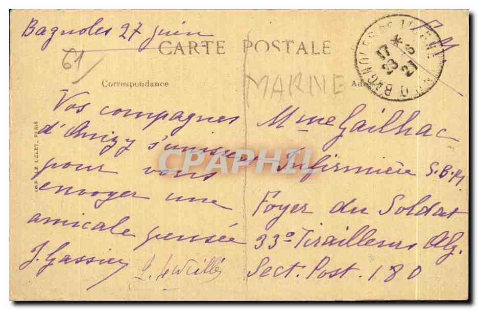 Bagnoles-de-l'Orne — Pension de Famille et Entrée de l'Hippodrome — Éditeur BLD, n° 125 — Verso