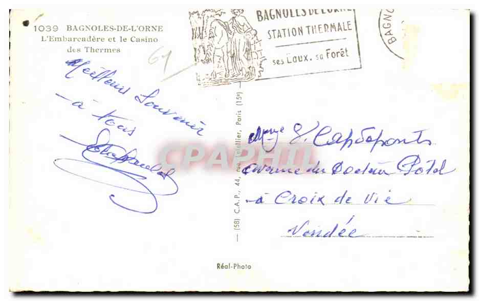 CPSM Bagnoles De L orne L Embarcadere et le Casino des Thermes — Rückseite
