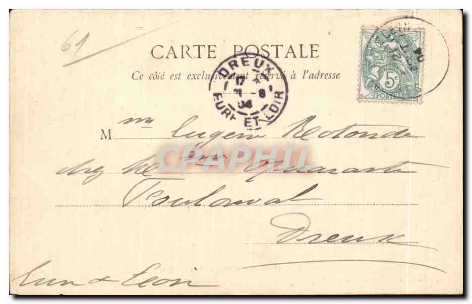 CPA Bagnoles De L Orne Place Centrale — Rückseite
