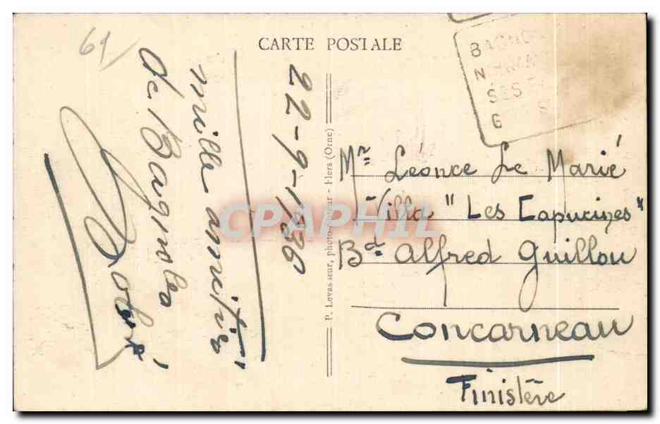 CPA La Normandie Bagnoles De L Orne Le Lac et le Casino Municipal — Rückseite