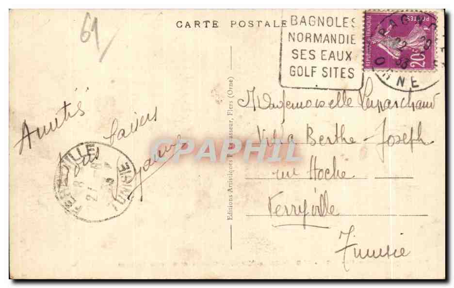 CPA Bagnoles De L Orne Chateau de la Roche Bagnoles — Rückseite