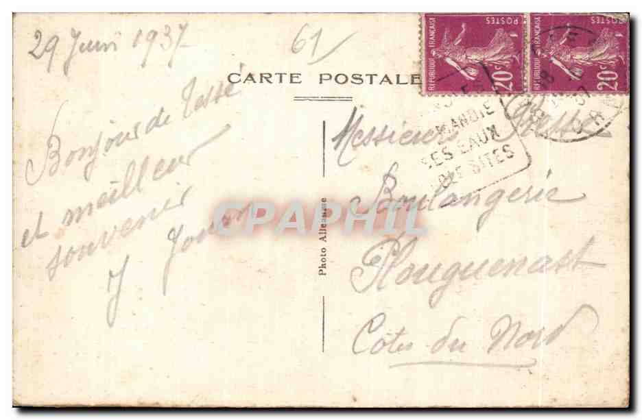 CPA Bagnoles De l Orne L Etablissement Thermal a Pheurmal des bains — Rückseite