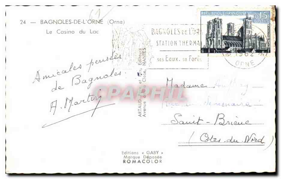 Bagnolles-de-l'Orne — Il Casinò del Lago — Edizioni Gaby — Verso