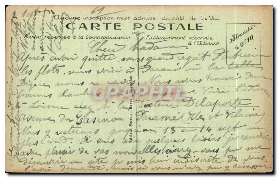 Thermal Station of BAGNOLES-de-TORNE — The Lake — Publisher Martin, n°22 — Back