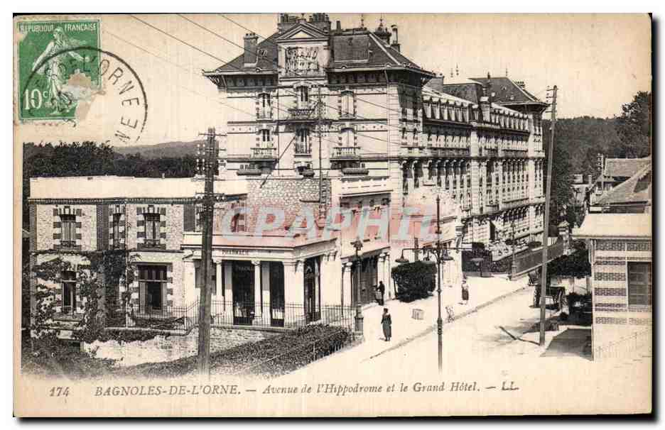 Bagnolles-de-l'Orne — Avenue de l'Hippodrome et le Grand Hôtel — LL — n°174