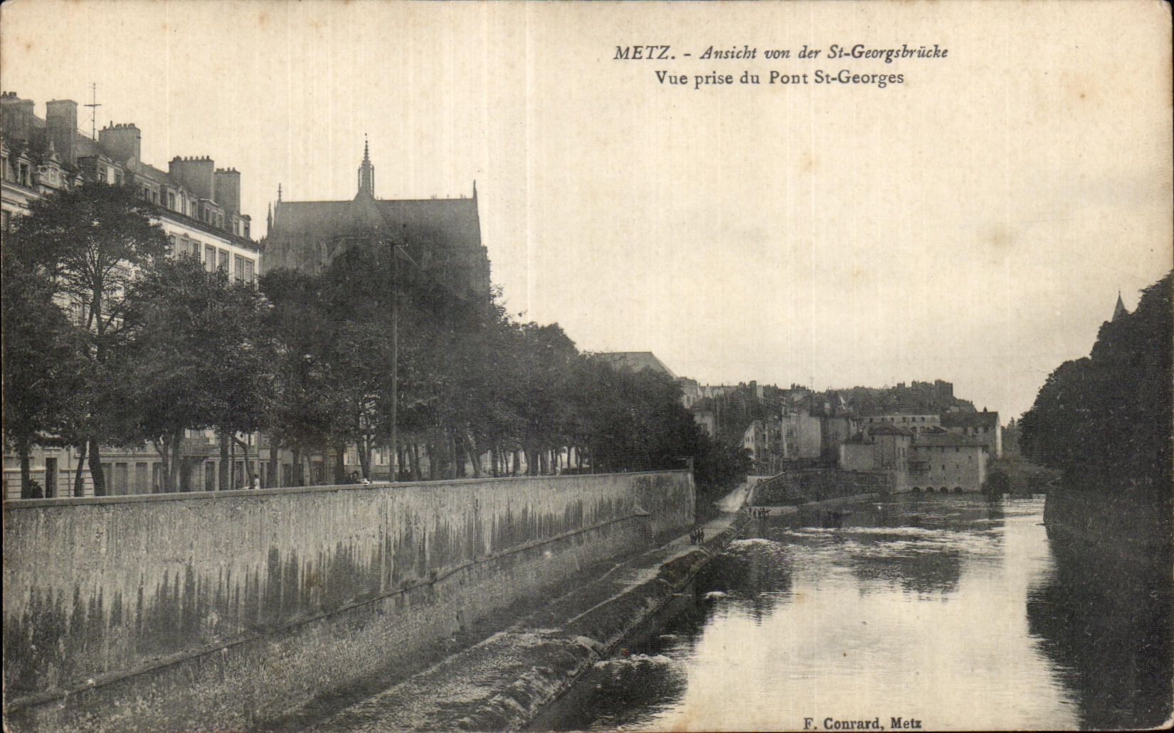 CPA Metz Ansicht von der St Georgsbrucke Vue prise du Pont St Georges
