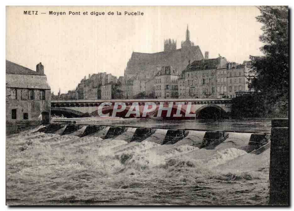 CPA Metz Pont et digue de la Pucelie