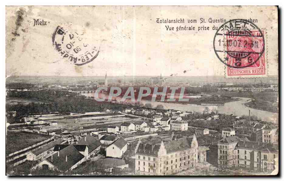 Metz — Vue générale prise du St Quentin — éditeur P. Coppard