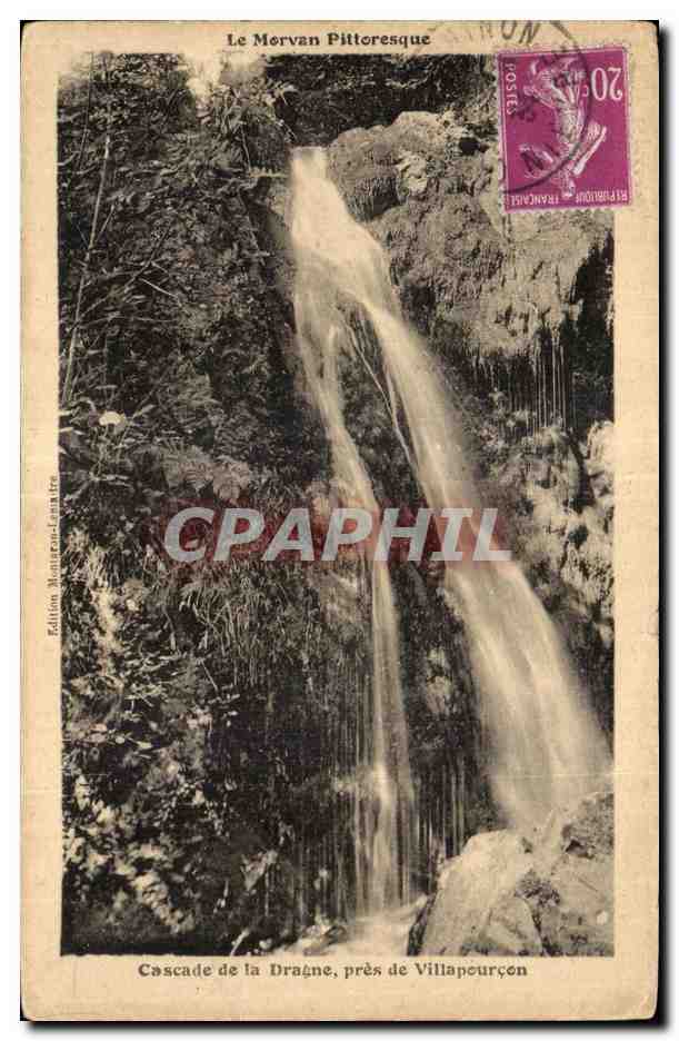 Cascades de la Dragne, près de Villapourçon — Le Mervan Pittoresque — Édition Beauregard, n° 178