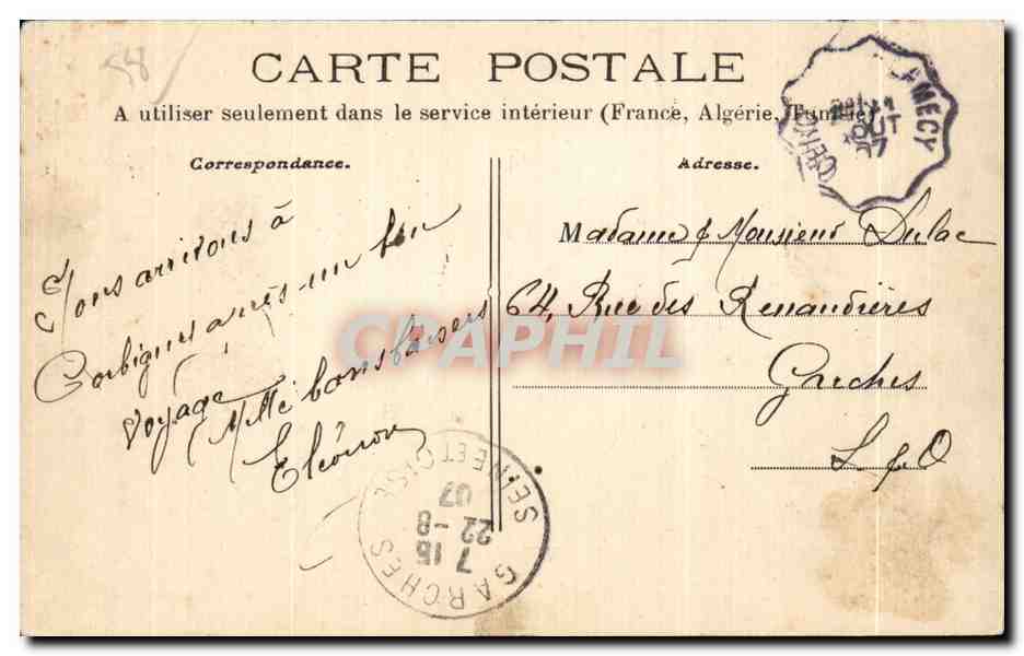 Le Morvand pittoresque — Les Roches de Basseville — éditeur non visible, n° 2 — Rückseite