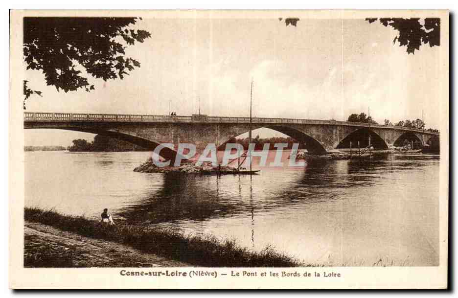 CPA Cosne sur Loire Le Pont et les Bords de la Loire