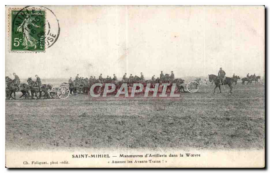 Saint-Mihiel — Manœuvres d'Artillerie dans la Woëvre — Ch. Foliguet, phot.-édit.