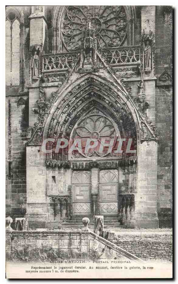 CPA Eglise D Avioth Portail Principal Representant Le jugement dernier Au sommet derriers la Galerie la 