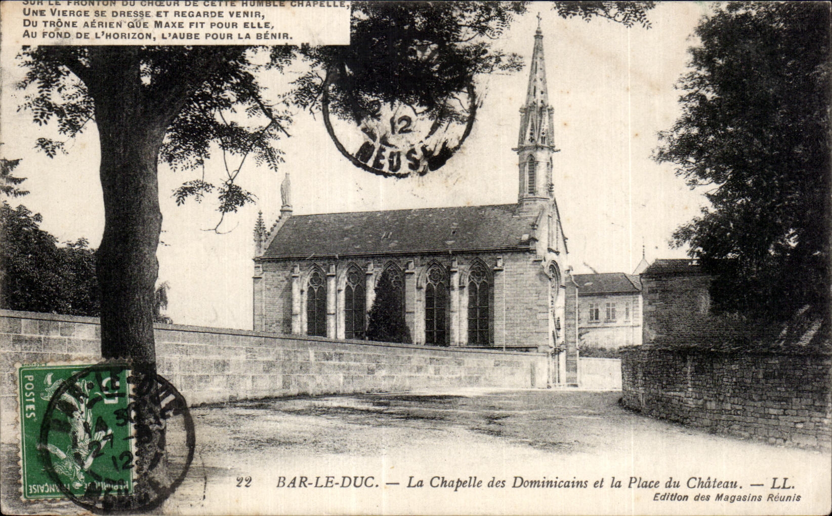 Bar-le-Duc — Ansicht der Dominikanerkapelle und des Schlossplatzes — Ausgabe von Magasins Réunis