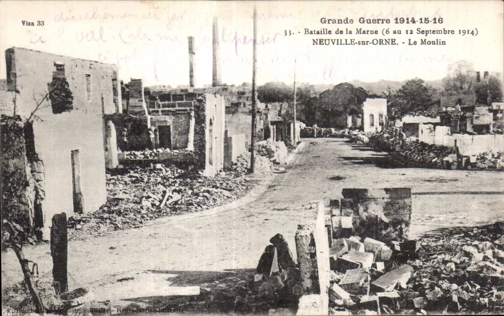 Neuville-sur-Orne — Le Moulin — Bataille de la Marne (6 au 12 Septembre 1914) — Visa 33