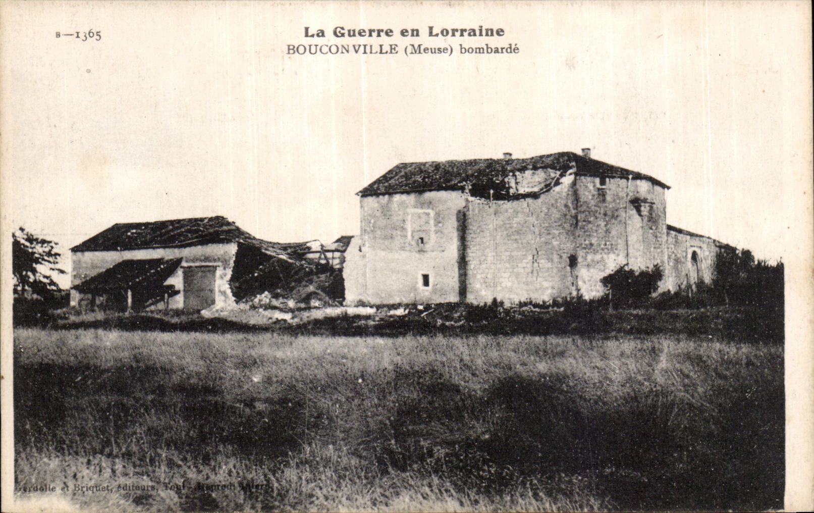 Bouconville (Meuse) bombardé — La Guerre en Lorraine — Verdolle & Briquet, éditeurs, Togliatti