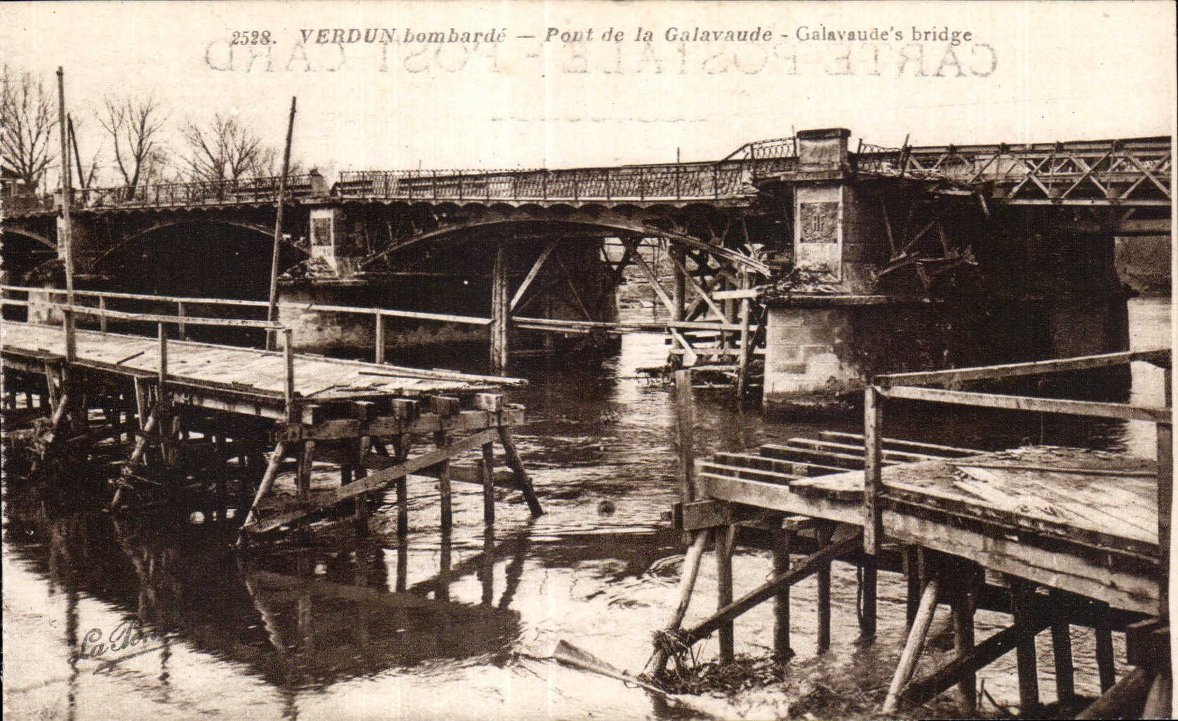 Verdun bombardé — Pont de la Galavaude — Phototypie Paris Caudinear n°2528