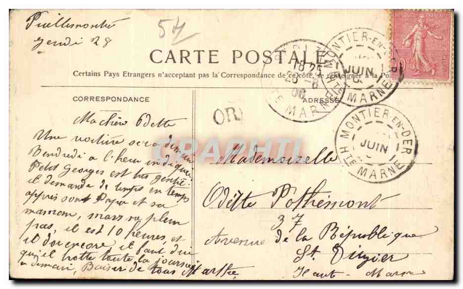 CPA Nancy La Passion a Marthe — Rückseite
