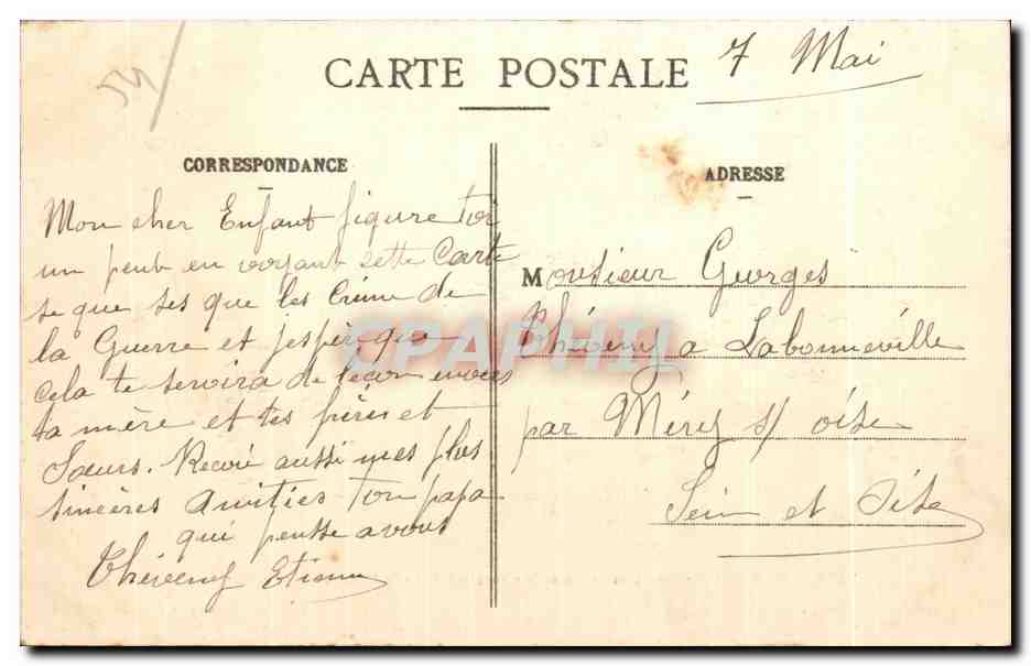 Leyr - Bombardement des 14 et 26 Décembre 1914 - L'Épicerie Nancéienne et la Rue des Écoles — Imprimerie Ch. Buré et Cie, Tours — Reverso