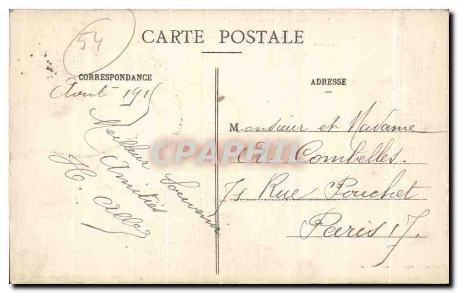 CPA Gerbeviller En Lorraine Guerre La Rue de Lorraine et I angle de la Rue des Ponts apres le bombardement Militaria — Rückseite