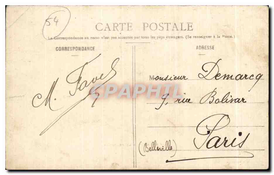 CPA Nancy A La pepiniere Oiseaux  — Rückseite