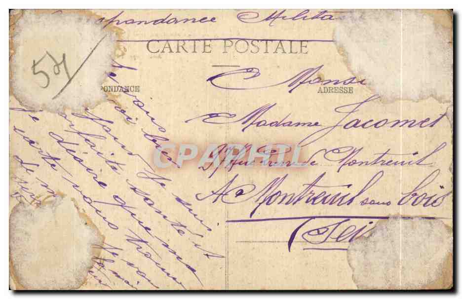Vintage Postcard In Lorraine Guere The German Work Around Luneville Chaufontaine after the bombing — Back
