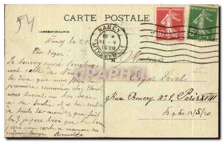 CPA Nancy La Statue du General Drouot sur le Cours Leopole — Verso