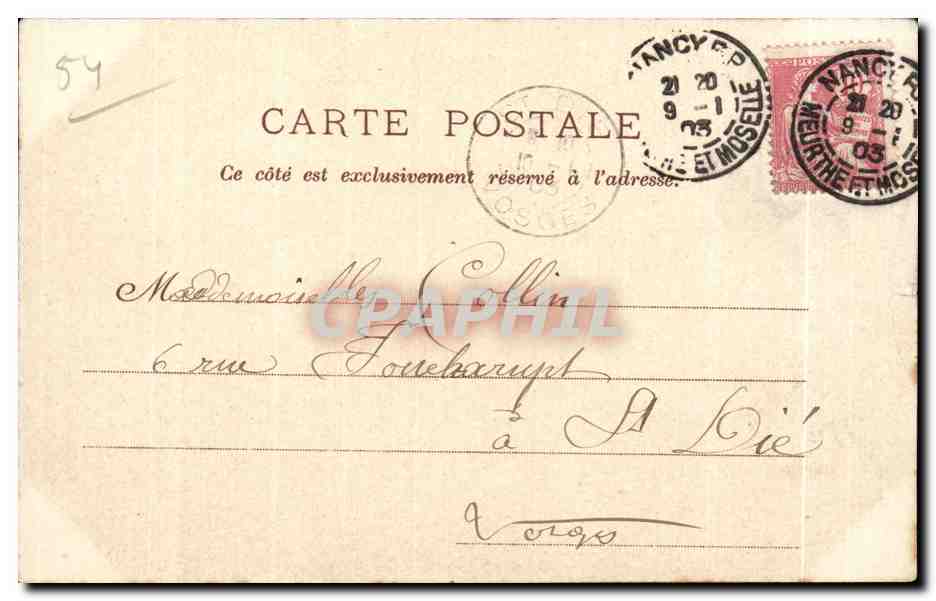 CPA lorraine Liverdun Chateau de la Flie — Rückseite