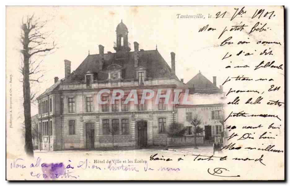 Tantonville — Hôtel de Ville et les Écoles — Phototypie A. Bertrand & Cie - Nancy