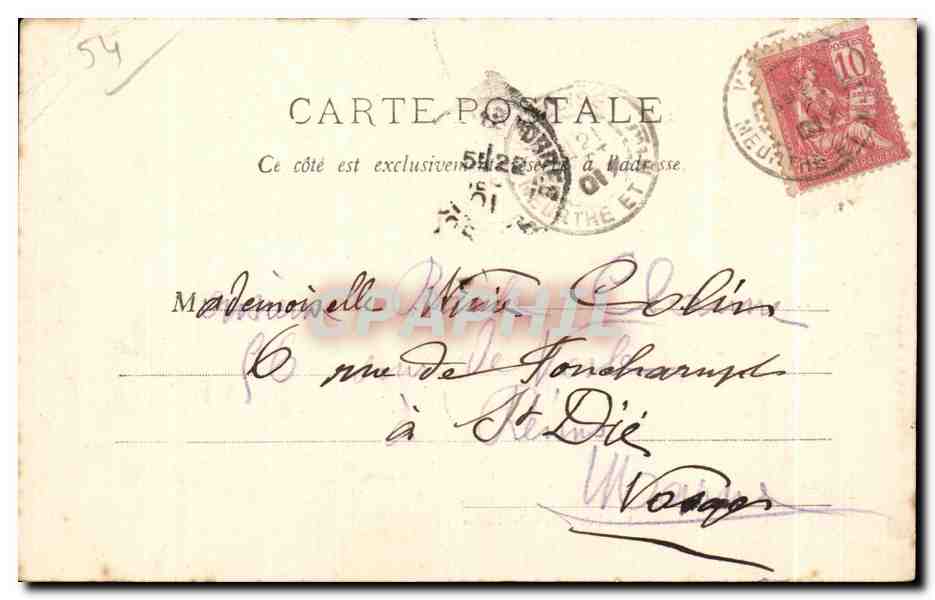 Tantonville — Hôtel de Ville et les Écoles — Phototypie A. Bertrand & Cie - Nancy — Verso