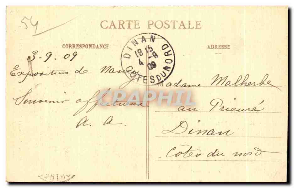 Maison Alsacienne à l'Exposition de Nancy — Leçon de Lecture — F. Pucique, Nancy — Verso