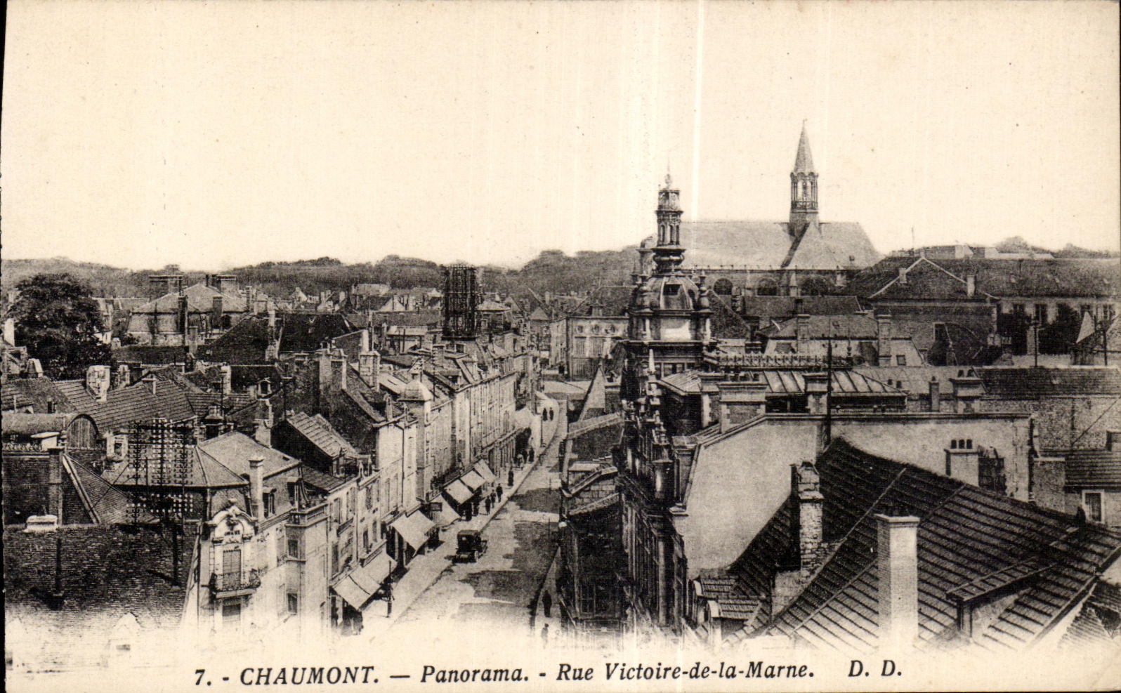 CPA Chaumont Panorama Rue Victoire de la marne