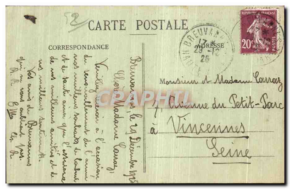CPA Breuvannes (Hte Marne) Chateau des Gouttes Aucienne dependance des Moines de Morimond — Rückseite