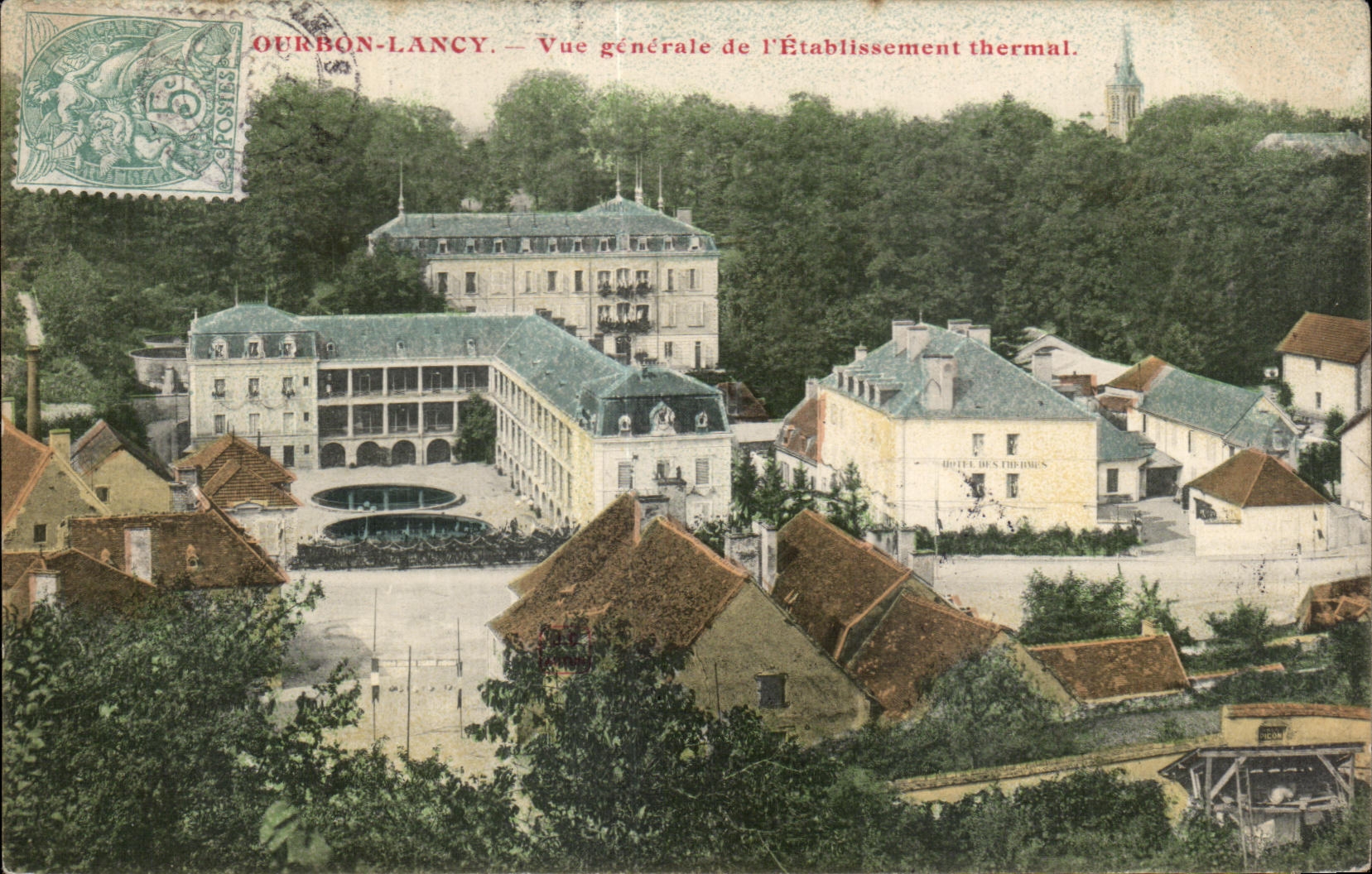 CPA Bourbon Lancy Vue generale de I Etablissement thermal