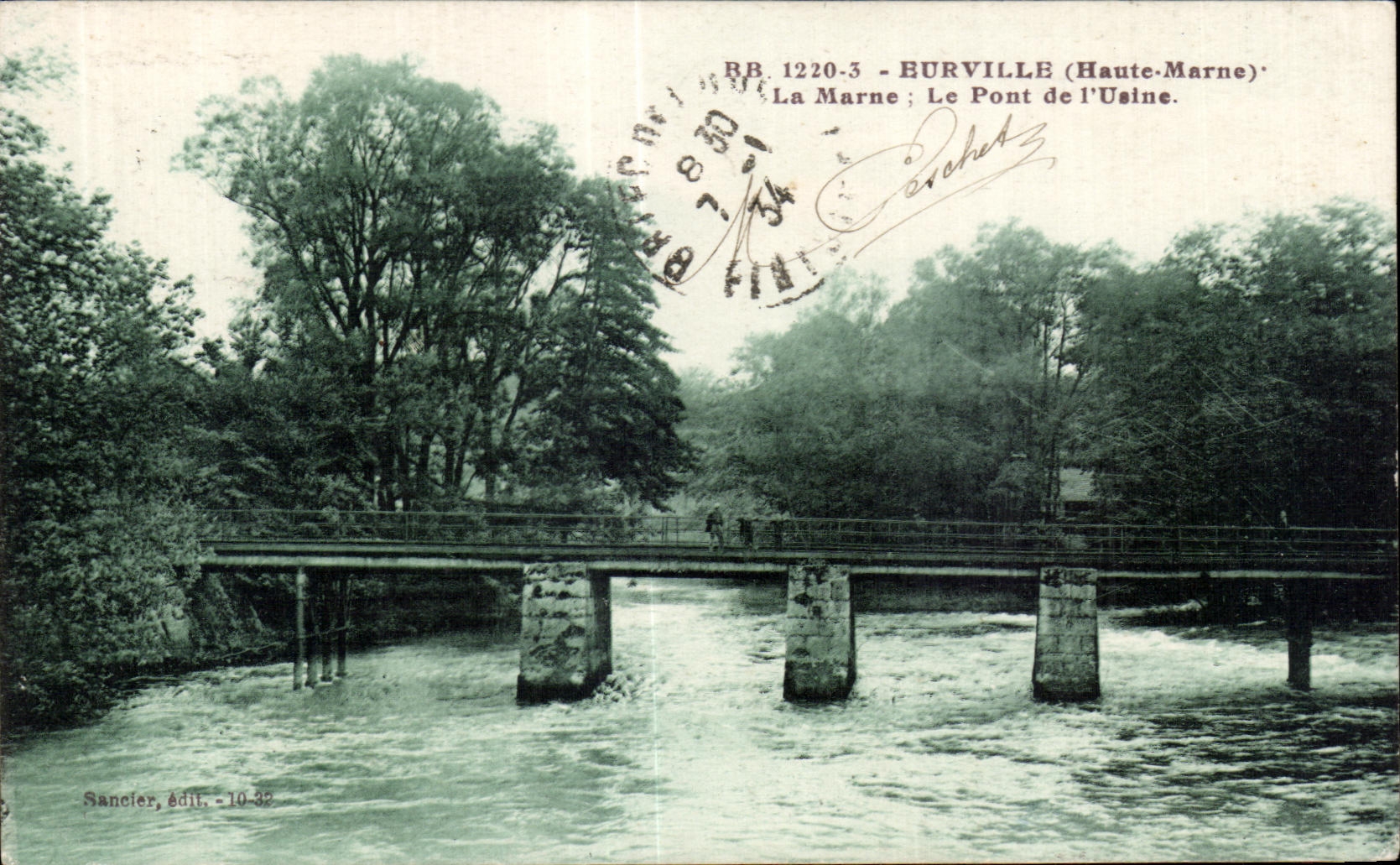 CPA Burville (Haute Marne) La Marne Le Pont de I Usine