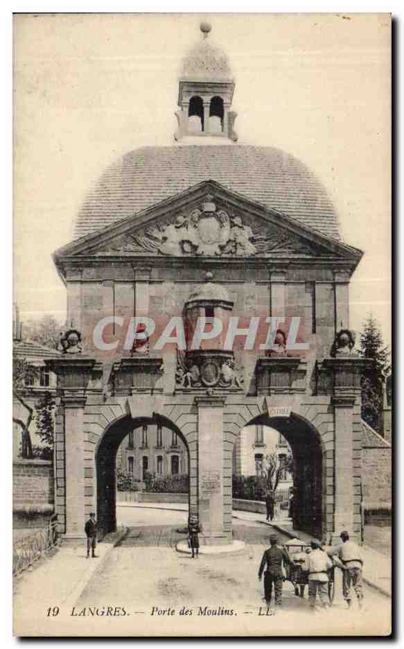 CPA Langres Porte des Moulins (animation)