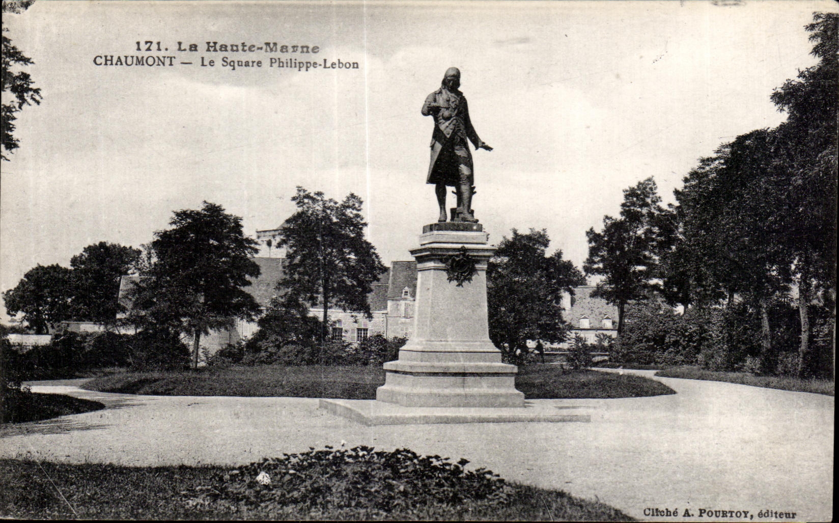 CPA La haute mavne chaumont la square philippe lebon