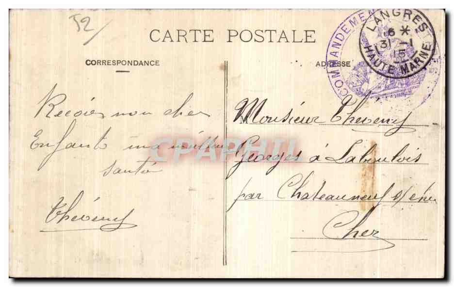 CPA Bourbonne les bains le casino — Rückseite