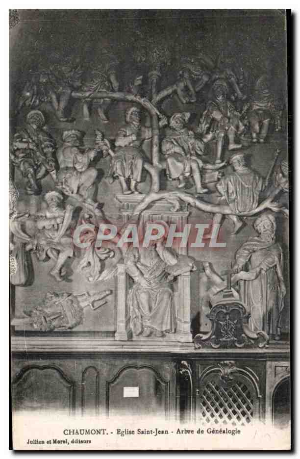CPA Chamount Eglise Saint Jean Arbre de Genealogie