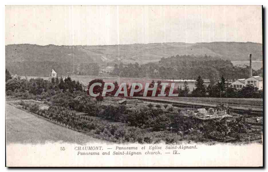CPA Chamount Panorama et Eglise Saint Aignant Panorama and Saint Aignan church