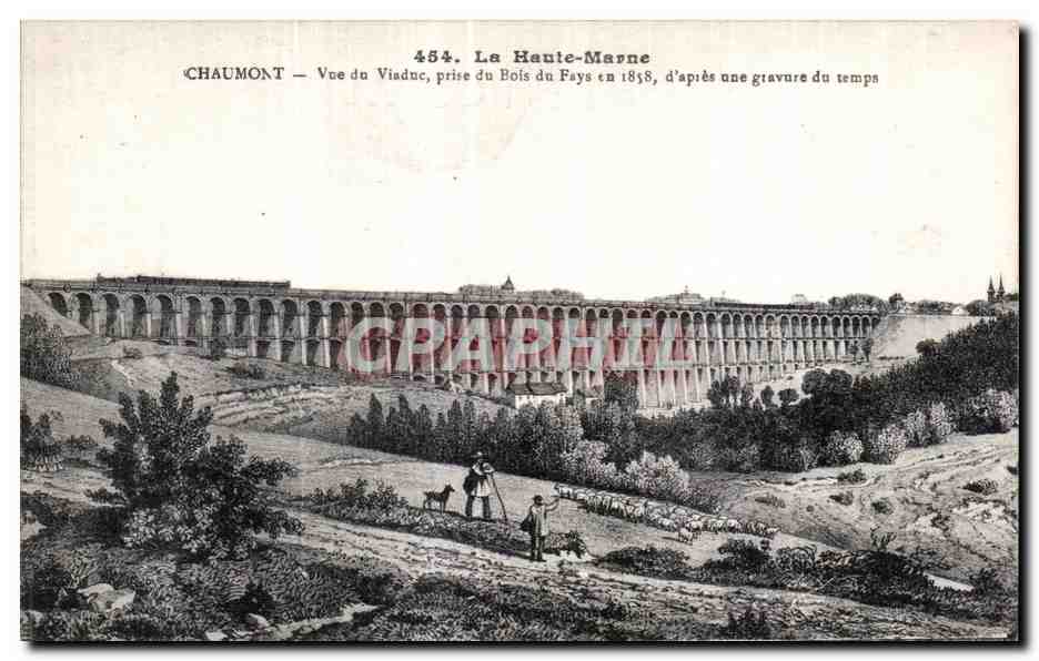 CPA La Haute Marne Chamount Vue du Viaduc prise en 1858 