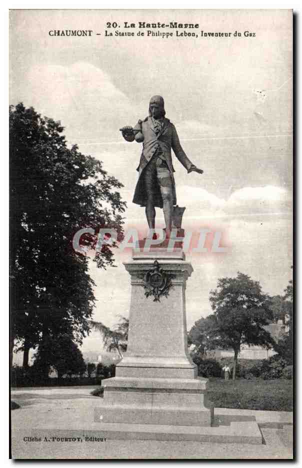 CPA La Hante Marne Chaumont La Statue de Philippe Lebon Inventeur du Gaz