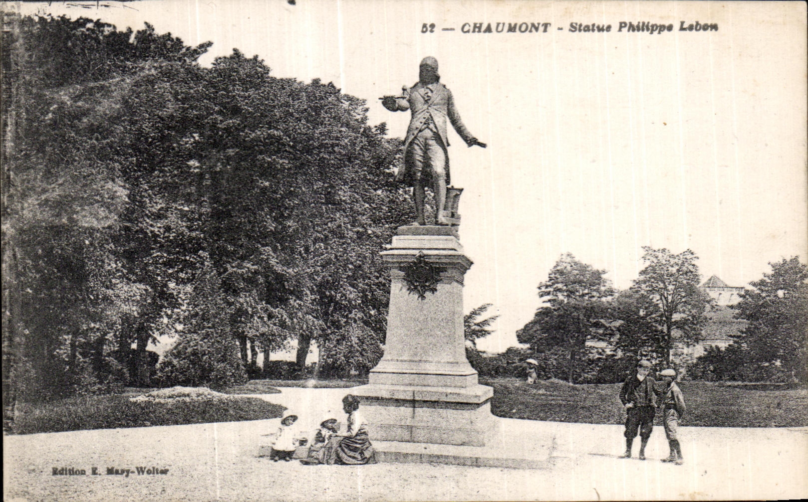 CPA Chaumont Statue Philippe Lebon Inventeur du gaz