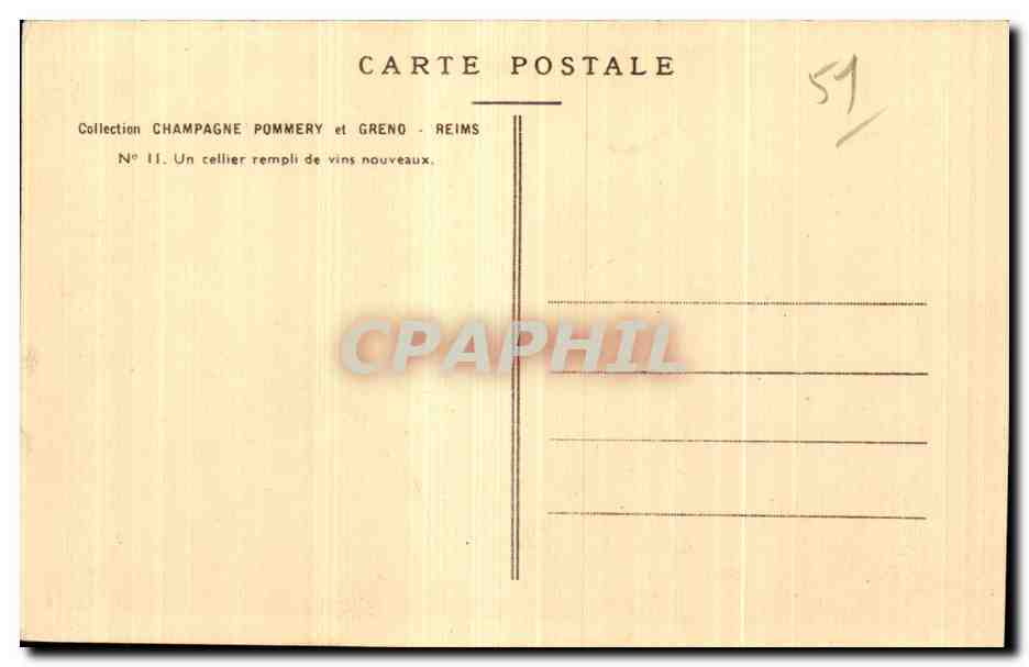 CPA Collection Champagne Pommery et Grend Reims moet et Chandon  — Rückseite
